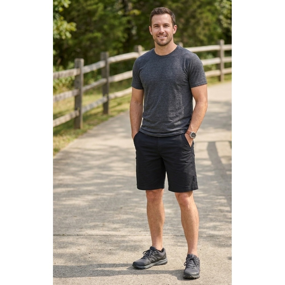 Wrangler Mens Utility Shorts Black Regular Fit Flex Waistband 1967460 Siz 38 NWT